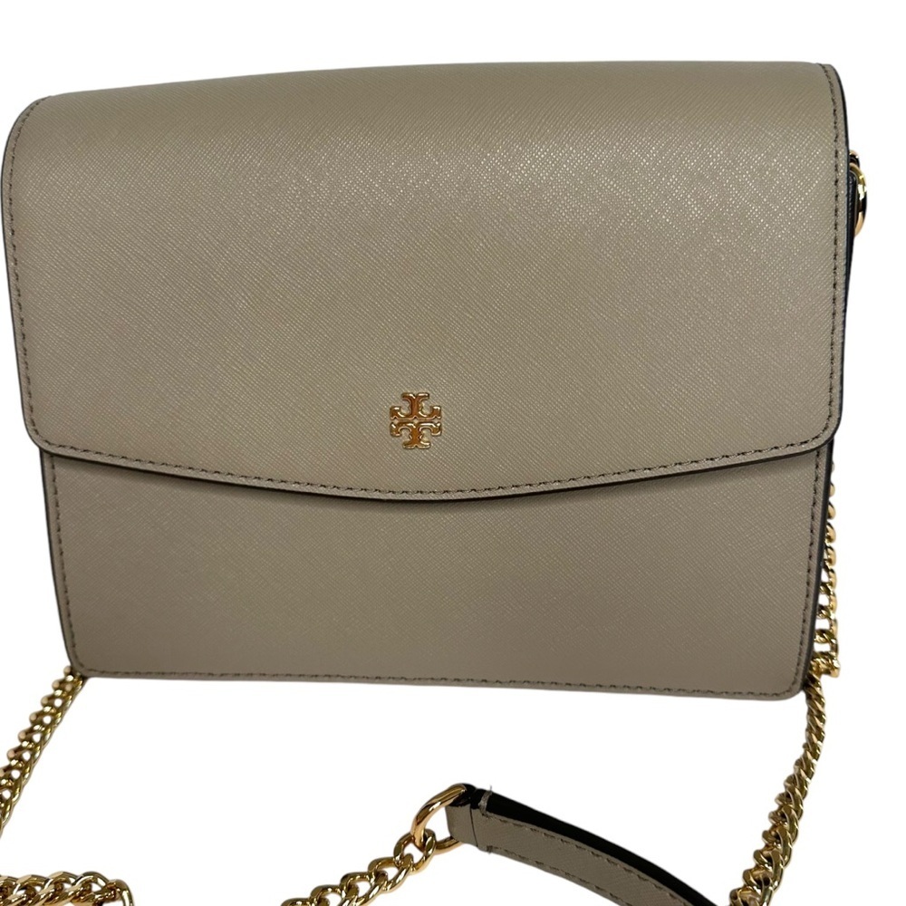 Tory Burch Emerson Light Gray Flap Adjustable Shoulder Crossbody - Picture 2 of 9